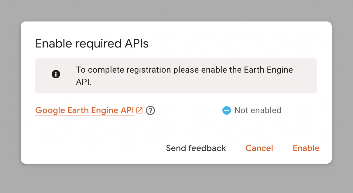 Step 6 - Enable Earth Engine API