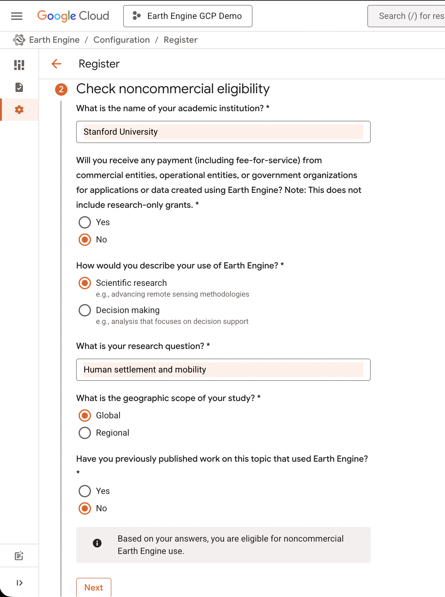 Step 5 - Eligibility Form