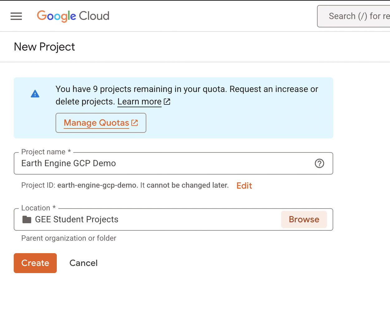Step 2 - New Project Form